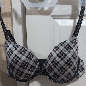 Victoria's Secret Black and White Plaid Bra with Underwire